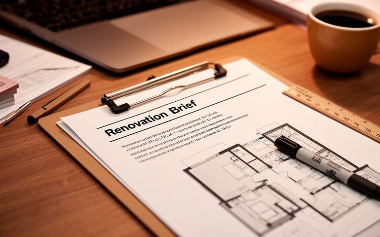Homeowner reviewing a renovation brief with a Tracenex project manager