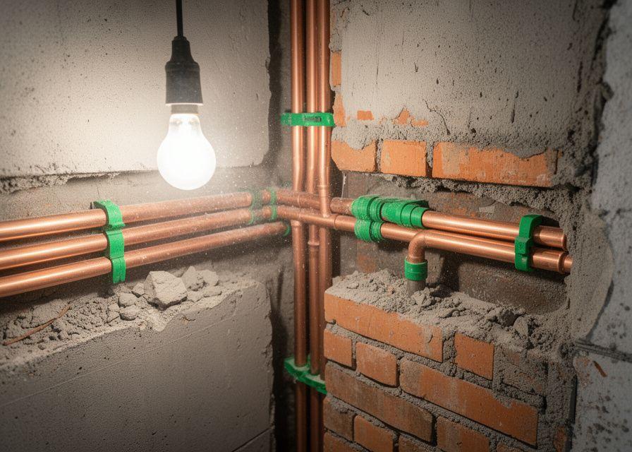 Concealed plumbing risers being installed during a Klang Valley renovation